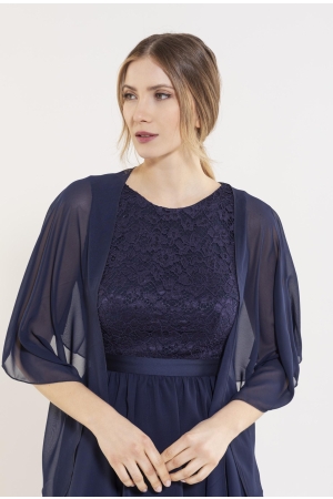 Swing Formstola aus Chiffon Navy