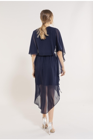 Swing Formstola aus Chiffon Navy