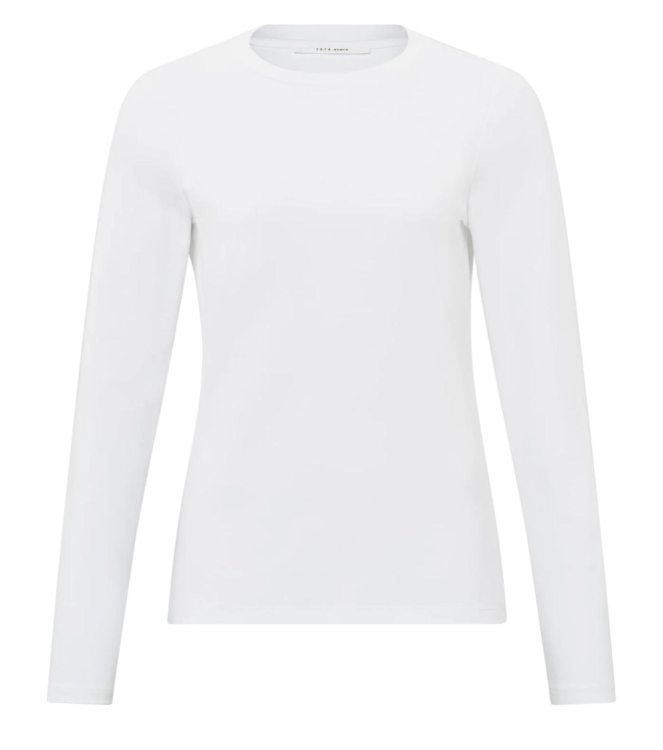 Yaya T-shirt with long sleeves Pure white