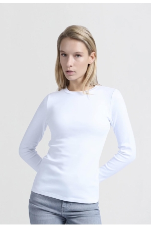 Yaya T-shirt with long sleeves Pure white