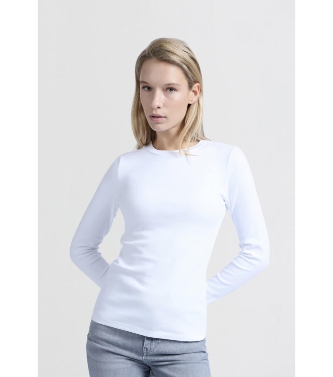 Yaya T-shirt with long sleeves Pure white