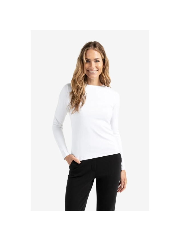 Yaya T-shirt with long sleeves Pure white