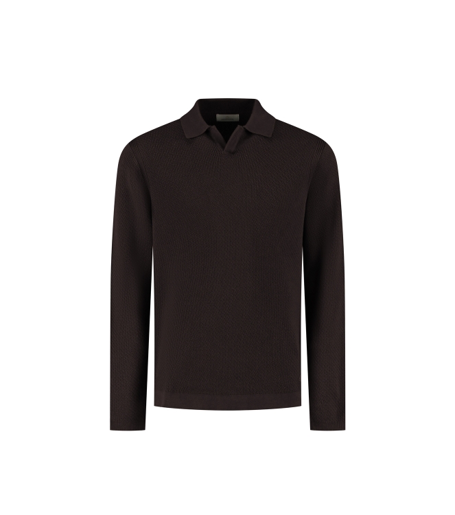 Dstrezzed Kostas Longsleeve Polo 799 Dk brown