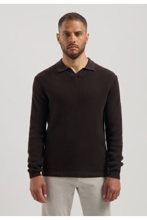 Dstrezzed Kostas Longsleeve Polo 799 Dk brown