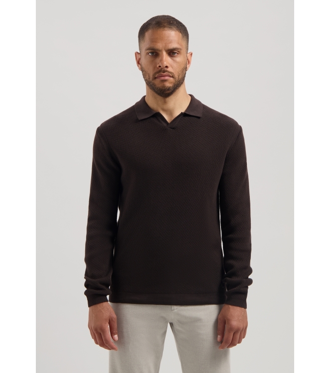 Dstrezzed Kostas Longsleeve Polo 799 Dk brown