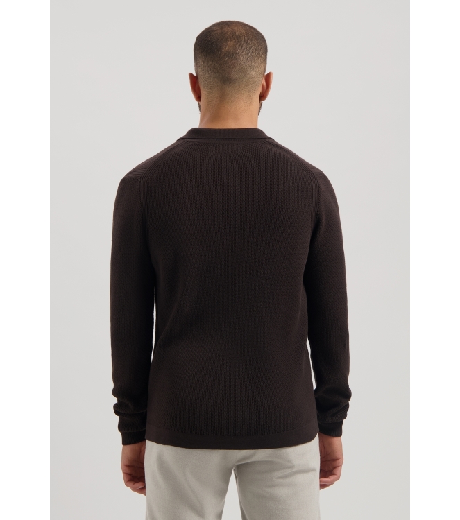 Dstrezzed Kostas Longsleeve Polo 799 Dk brown