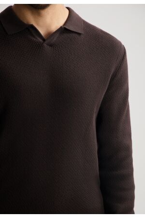 Dstrezzed Kostas Longsleeve Polo 799 Dk brown