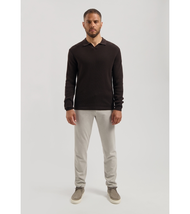 Dstrezzed Kostas Longsleeve Polo 799 Dk brown