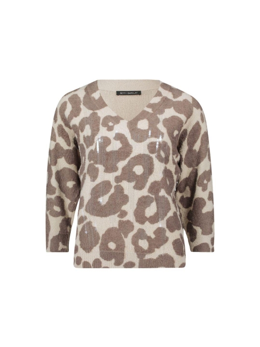 Betty Barclay Strickpullover Kurz 3/4 Arm 7867 Taupe/taupe