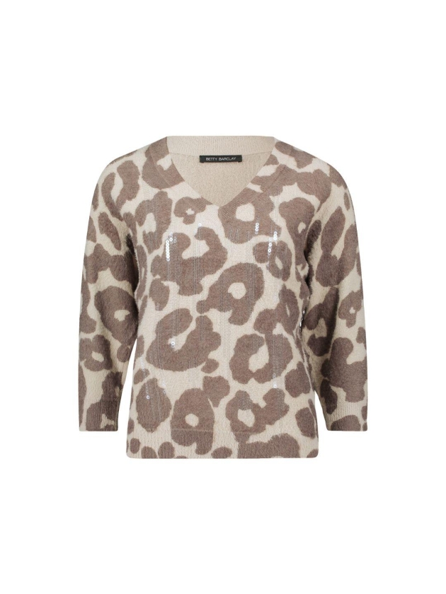 Betty Barclay Strickpullover Kurz 3/4 Arm 7867 Taupe/taupe