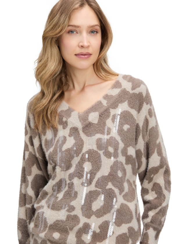 Betty Barclay Strickpullover Kurz 3/4 Arm 7867 Taupe/taupe