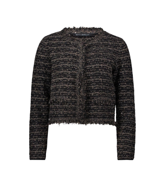 Betty Barclay Strickjacke Kurz 1/1 Arm 9978 Patch black/taupe