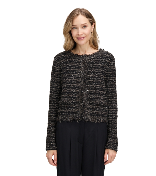 Betty Barclay Strickjacke Kurz 1/1 Arm 9978 Patch black/taupe