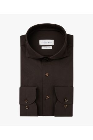 Profuomo SHIRT X-CUTAWAY SF BRWN Hbrown
