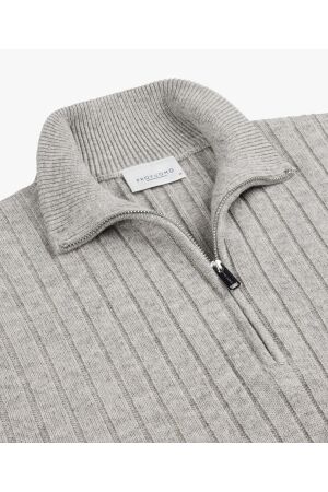Profuomo PULLOVER HALF ZIP L GREY C1 light grey