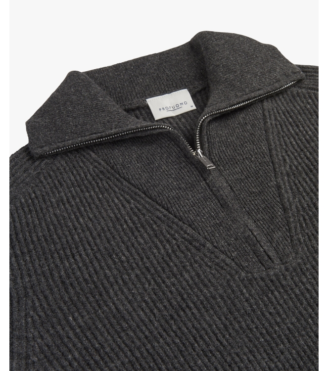 Profuomo PULLOVER HALF ZIP GREY Cgrey