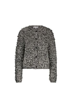 Red Button Jacket Melange Loops 234 Black/offwhite