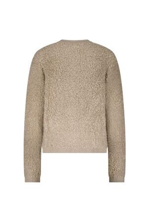 Red Button Jacket Knit Boucle 416 Latte