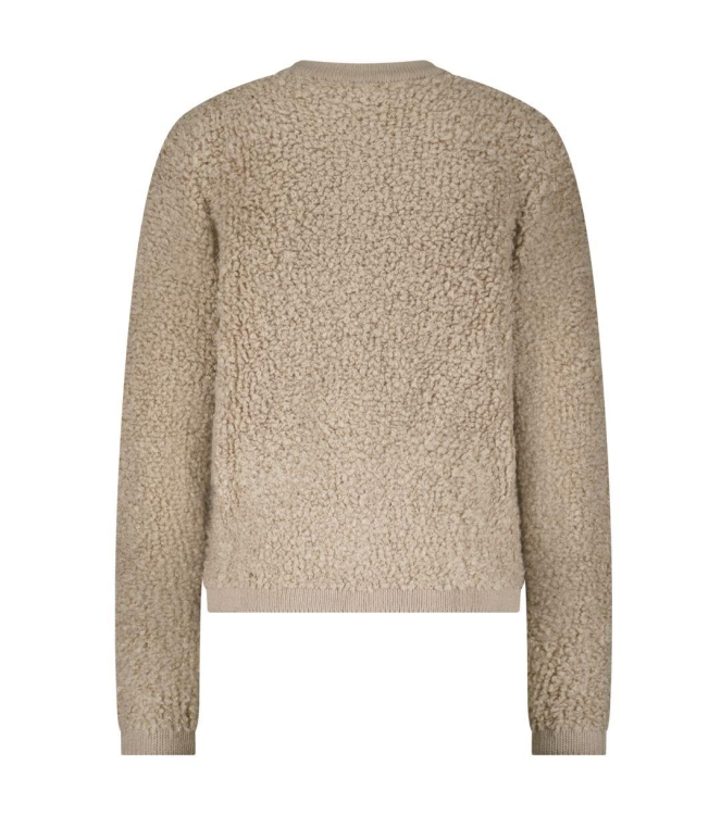 Red Button Jacket Knit Boucle 416 Latte