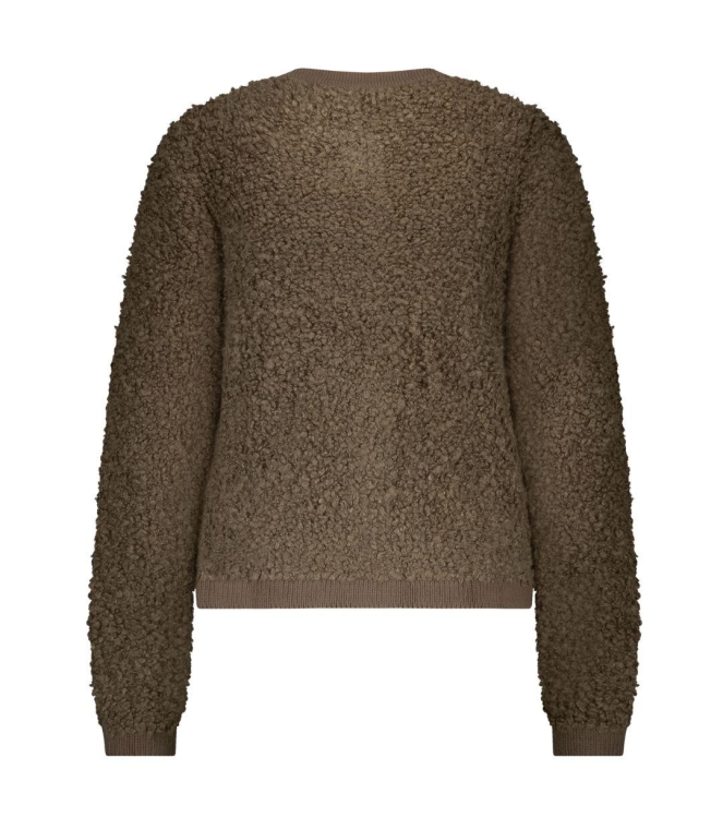 Red Button Jacket Knit Boucle 319 Mud