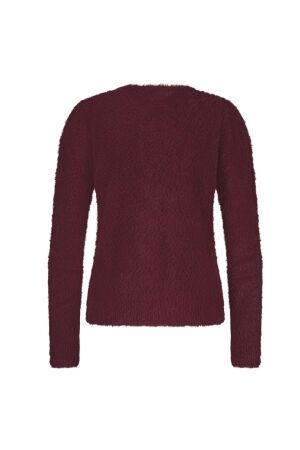 Red Button Fuzzy Puff sleeve 92 Ruby