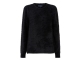 Red Button Fuzzy Puff sleeve 1 Black