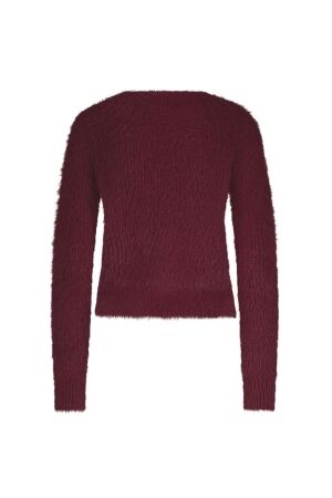Red Button Cardigan Fuzzy 92 Ruby