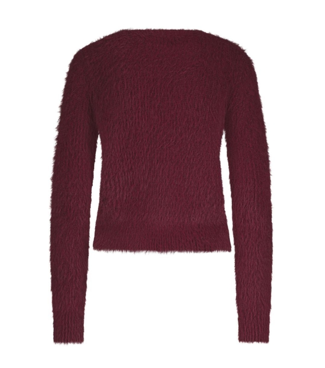Red Button Cardigan Fuzzy 92 Ruby