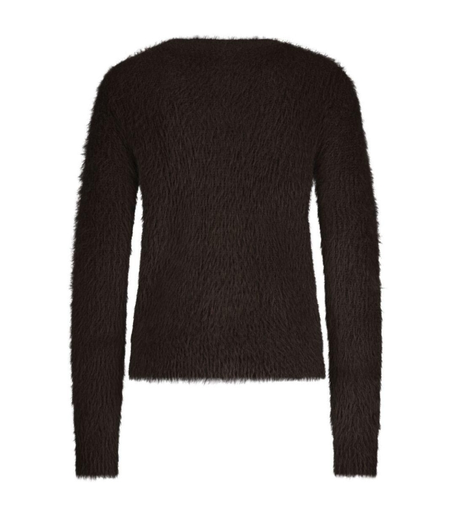 Red Button Cardigan Fuzzy 59 Espresso