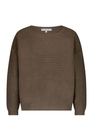 Red Button Fluffy Ajour Sweater 419 Warm taupe