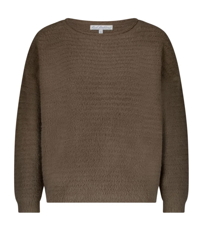 Red Button Fluffy Ajour Sweater 419 Warm taupe