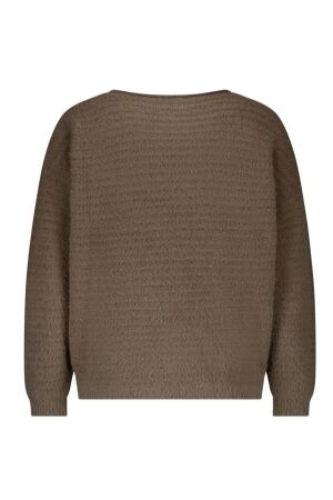 Red Button Fluffy Ajour Sweater 419 Warm taupe