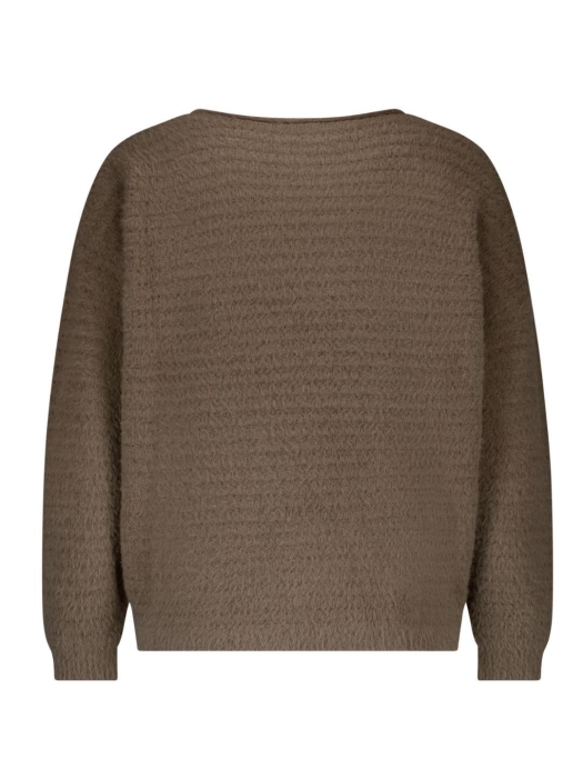 Red Button Fluffy Ajour Sweater 419 Warm taupe