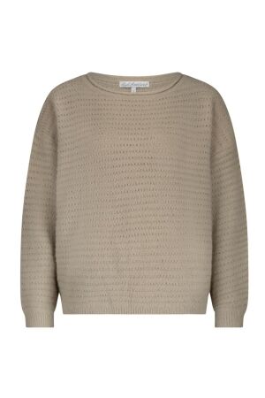 Red Button Fluffy Ajour Sweater 89 Clay