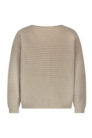 Red Button Fluffy Ajour Sweater 89 Clay