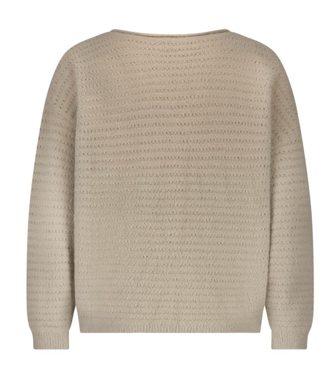 Red Button Fluffy Ajour Sweater 89 Clay
