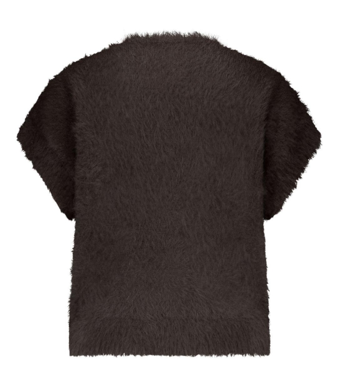 Red Button Sleeveless Fuzzy 59 Espresso