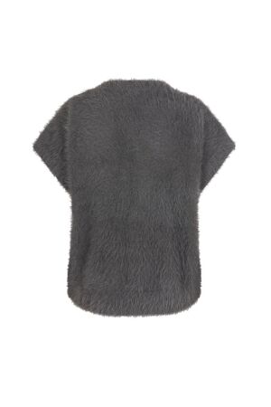 Red Button Sleeveless Fuzzy 417 Lava