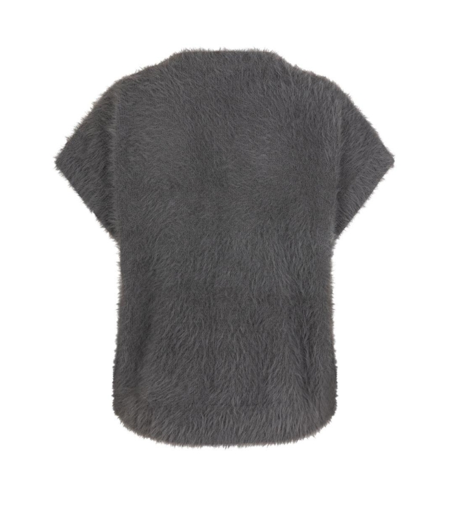 Red Button Sleeveless Fuzzy 417 Lava