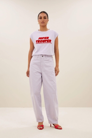 By-Bar Amsterdam Thelma trouper top 126 Pastel lilac