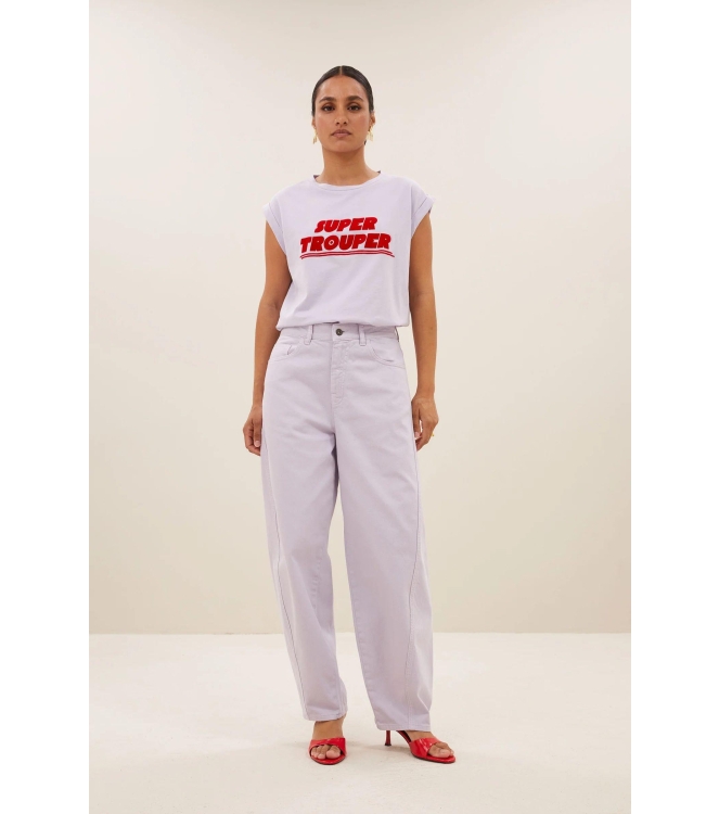 By-Bar Amsterdam Thelma trouper top 126 Pastel lilac