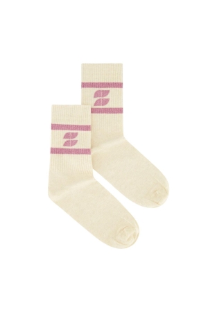 By-Bar Amsterdam Logo sparkle socks 367 Ash rose