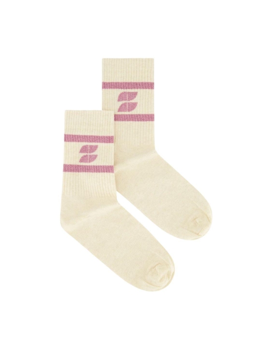 By-Bar Amsterdam Logo sparkle socks 367 Ash rose