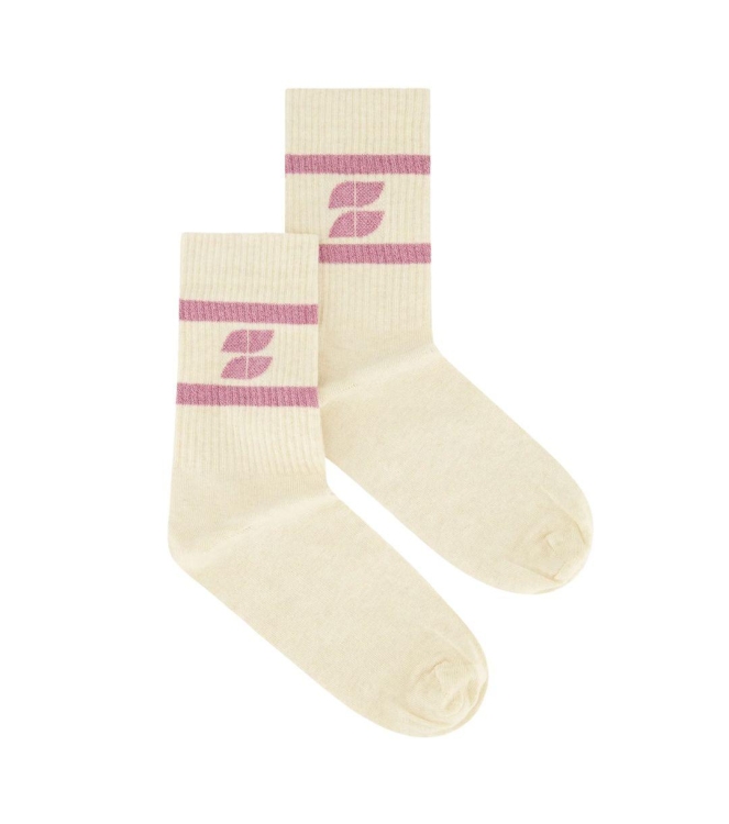 By-Bar Amsterdam Logo sparkle socks 367 Ash rose