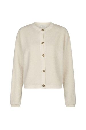 Neo Noir Limo fluffy knit cardigan 122 Creme