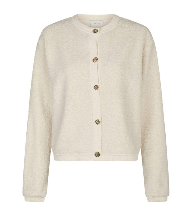 Neo Noir Limo fluffy knit cardigan 122 Creme