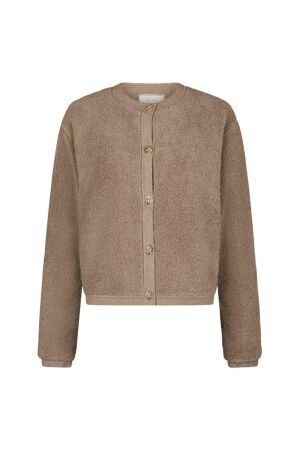 Neo Noir Limo fluffy knit cardigan 125 Dark sand