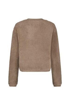 Neo Noir Limo fluffy knit cardigan 125 Dark sand
