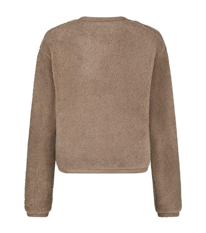 Neo Noir Limo fluffy knit cardigan 125 Dark sand