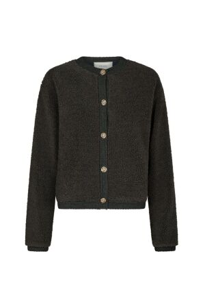 Neo Noir Limo fluffy knit cardigan 132 Antracit